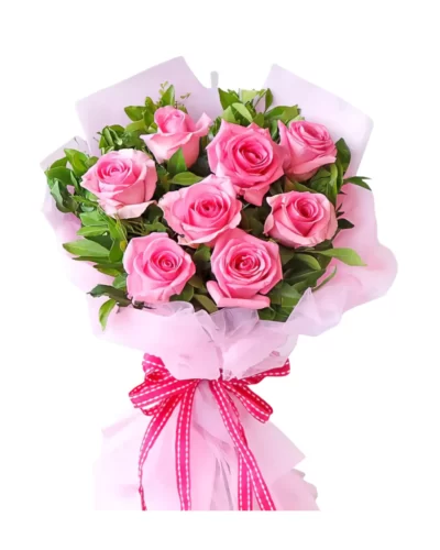 pink rose bouquet abu dhabi
