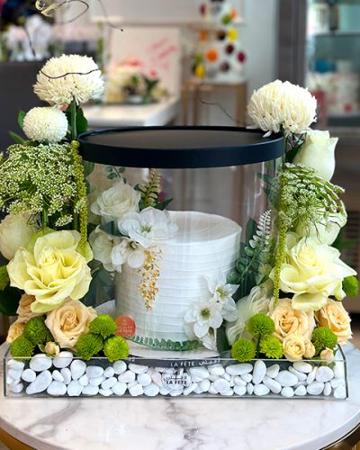 Cake With Flowers Arrangement