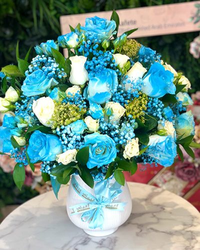 Flowers Vase Blue Color